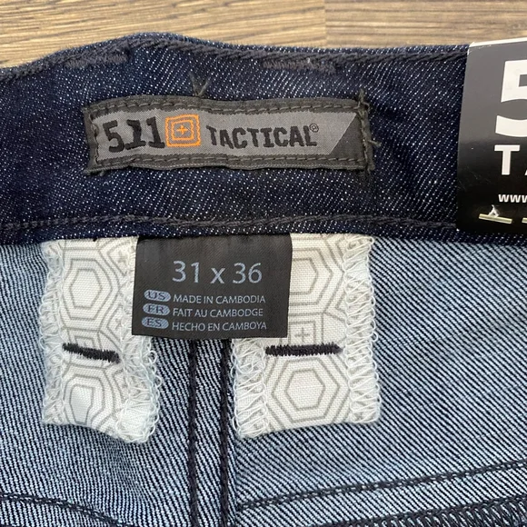5.11 Tactical Jeans 31x36 Blue Defender Flex Slim Indigo Dressy Casual Manly